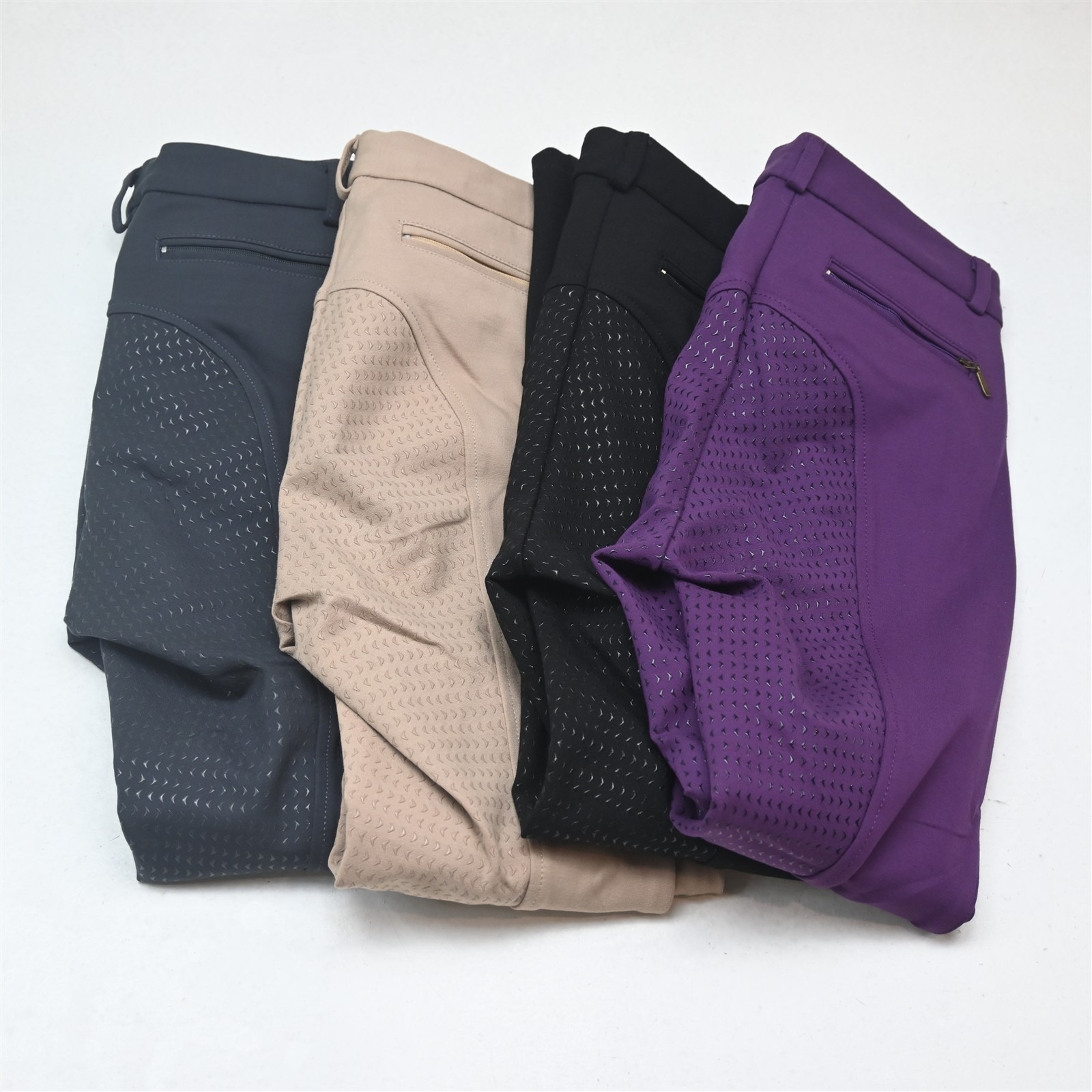Lot 4 Hr Farm 28 Black Gray Khaki Purple Riding Breeches Leggings Womens Pants